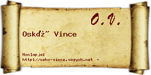 Oskó Vince névjegykártya